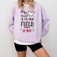 My Heart Is On That Field Ball Gigi Baseball Mom Comfort Colors Sweatshirt Crimson My Heart Is On That Field Ball Gigi Baseball Mom Comfort Colors Sweatshirt Crimson