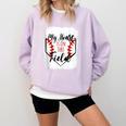 My Heart Is On That Field Baseball Mom Momm Comfort Colors Sweatshirt Crimson