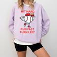 Hit Hard Run Fast Turn Left Baseball Player Premium Tri-Blend Comfort Colors Sweatshirt Crimson Hit Hard Run Fast Turn Left Baseball Player Premium Tri-Blend Comfort Colors Sweatshirt Crimson