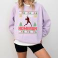 Ho Ho Homerun Xmas Sports Player Baseball Ugly Christmas Comfort Colors Sweatshirt Crimson Ho Ho Homerun Xmas Sports Player Baseball Ugly Christmas Comfort Colors Sweatshirt Crimson
