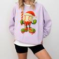 Ice Cream Drip Baseball Christmas Baseball Drip Candy Cane Comfort Colors Sweatshirt Crimson
