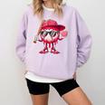 Ice Cream Drip Baseball Valentine's Day Spots Baseball Drip Comfort Colors Sweatshirt Crimson