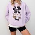 I'm Not Yelling This Is Just My Baseball Mom Voice Baseball Comfort Colors Sweatshirt Crimson