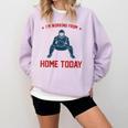 I'm Working From Home Today Baseball Lover Men Women Comfort Colors Sweatshirt Crimson