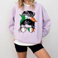 Ireland Baseball Mom Messy Bun Irish Baseball Girl Comfort Colors Sweatshirt Crimson Ireland Baseball Mom Messy Bun Irish Baseball Girl Comfort Colors Sweatshirt Crimson