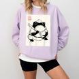 Japanese Grumpy Frog Baseball Player Baseball Comfort Colors Sweatshirt Crimson