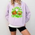 Kids St Patricks Day Shamrock Basketball Baseball Football Comfort Colors Sweatshirt Crimson