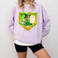 Leprechaun Baseball St Patricks Day Ice Cream Drip Men Boys Comfort Colors Sweatshirt Crimson