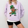 Leprechaun Baseball St Patricks Day Saint Pattys Men Boys Comfort Colors Sweatshirt Crimson