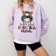 Loud And Proud Baseball Mom Messy Bun Leopard Baseball Mom Comfort Colors Sweatshirt Crimson