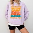 Loud And Proud Baseball Mom Vibrant Colorful Stripe Comfort Colors Sweatshirt Crimson