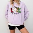 For The Love Of The Game Day Baseball Mom Cheering Lovers Comfort Colors Sweatshirt Crimson