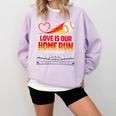 Love Is Our Home Run Baseball Valentine Couple Comfort Colors Sweatshirt Crimson Love Is Our Home Run Baseball Valentine Couple Comfort Colors Sweatshirt Crimson