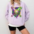 Mardi Gras Ice Cream Drip Baseball Sports For Men Women Kids Comfort Colors Sweatshirt Crimson