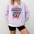 Mason 67 Meme Ice Cream Baseball Drip Comfort Colors Sweatshirt Crimson