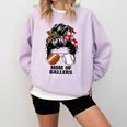 Mom Of Ballers Messy Bun Football Mom Baseball Mom Of Both Premium Tri-Blend Comfort Colors Sweatshirt Crimson Mom Of Ballers Messy Bun Football Mom Baseball Mom Of Both Premium Tri-Blend Comfort Colors Sweatshirt Crimson