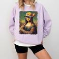 Mona Lisa Baseball Trending Aesthetic Streetwear Comfort Colors Sweatshirt Crimson