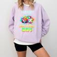 Nanny Of The Birthday Boy Baseball Football Colorful Comfort Colors Sweatshirt Crimson