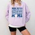 Who Needs Umpires When We Have Baseball Moms Groovy Retro Comfort Colors Sweatshirt Crimson
