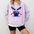 Neon Dripping Baseball And Bats Colorful Sports Art Comfort Colors Sweatshirt Crimson Neon Dripping Baseball And Bats Colorful Sports Art Comfort Colors Sweatshirt Crimson