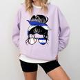 Nicaraguan Baseball Mom Nicaragua Flag Baseball Girl Comfort Colors Sweatshirt Crimson