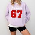 Number 67 Numbered Six Seven Baseball Jersey Style Team 67 Comfort Colors Sweatshirt Crimson Number 67 Numbered Six Seven Baseball Jersey Style Team 67 Comfort Colors Sweatshirt Crimson