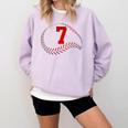 Number 7 Years Baseball 7TH Birthday Comfort Colors Sweatshirt Crimson