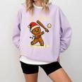 Oh Snap Gingerbreadman Baseball Christmas Men Boys Toddlers Comfort Colors Sweatshirt Crimson