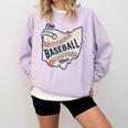 Ohio Baseball Mom Comfort Colors Sweatshirt Crimson Ohio Baseball Mom Comfort Colors Sweatshirt Crimson