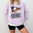 Pat's Pocket Pancakes Flag Baseball On Pancake Comfort Colors Sweatshirt Crimson Pat's Pocket Pancakes Flag Baseball On Pancake Comfort Colors Sweatshirt Crimson