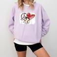 Peace Love Baseball Mom Mommy Comfort Colors Sweatshirt Crimson
