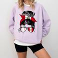 Peruvian Baseball Mom Peru Flag Baseball Girl Comfort Colors Sweatshirt Crimson