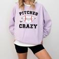 Pitches Be Crazy Baseball Moms Softball Players Hey Batter Comfort Colors Sweatshirt Crimson Pitches Be Crazy Baseball Moms Softball Players Hey Batter Comfort Colors Sweatshirt Crimson