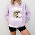 Proud Grandpa Of A 2026 Senior Baseball Graduation Leopard Comfort Colors Sweatshirt Crimson