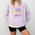 Proud Mama Somebody's Loud Mouth Baseball Mom Ball Comfort Colors Sweatshirt Crimson