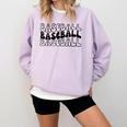 Retro Baseball Mama Groovy Baseball Mom Comfort Colors Sweatshirt Crimson