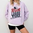 Run I Dare You Baseball Catcher Player Fan Comfort Colors Sweatshirt Crimson Run I Dare You Baseball Catcher Player Fan Comfort Colors Sweatshirt Crimson