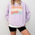 Weekends Coffee Baseball Retro Vibes Comfort Colors Sweatshirt Crimson