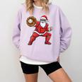 Santa Playing Baseball Baseball Lover Baseballer Xmas Comfort Colors Sweatshirt Crimson