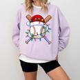 Santa Sports Christmas Baseball Player Comfort Colors Sweatshirt Crimson Santa Sports Christmas Baseball Player Comfort Colors Sweatshirt Crimson