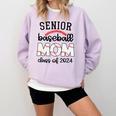 Senior Baseball Mom Class Of 2024 High School College Sports Comfort Colors Sweatshirt Crimson