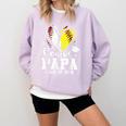 Senior Papa Class Of 2026 Baseball Softball Graduation Heart Comfort Colors Sweatshirt Crimson