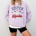 Sister Of Rookie 1st Birthday Baseball Boy Family Matching Comfort Colors Sweatshirt Crimson Sister Of Rookie 1st Birthday Baseball Boy Family Matching Comfort Colors Sweatshirt Crimson