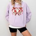 Six Seven 67 Meme Baseball Coquette Bow Valentine Comfort Colors Sweatshirt Crimson Six Seven 67 Meme Baseball Coquette Bow Valentine Comfort Colors Sweatshirt Crimson