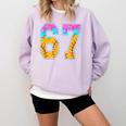 Six Seven Baseball Drip Comfort Colors Sweatshirt Crimson Six Seven Baseball Drip Comfort Colors Sweatshirt Crimson