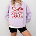 Six Seven Baseball Lover Sports Red Heart Bow Valentine Girl Comfort Colors Sweatshirt Crimson