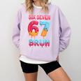 Six Seven Bruh 67 Ice Cream Drip Baseball For Men Women Kids Comfort Colors Sweatshirt Crimson
