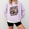 I Snack Harder Than Your Team Plays Baseball Mom Comfort Colors Sweatshirt Crimson I Snack Harder Than Your Team Plays Baseball Mom Comfort Colors Sweatshirt Crimson
