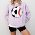 Soccer Baseball Player Soccer Baseball Mom Comfort Colors Sweatshirt Crimson