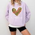 Softball Baseball Mom Valentine Leopard Heart Mother's Day Comfort Colors Sweatshirt Crimson